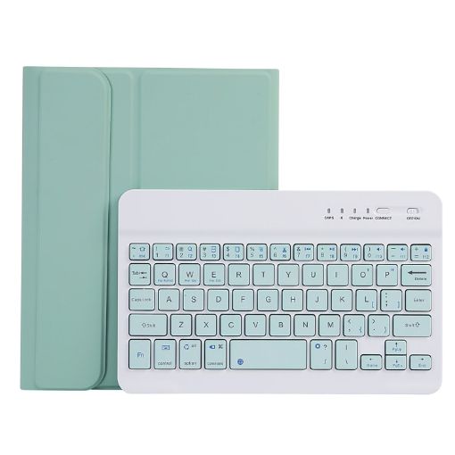 Samsung Galaxy Tab A9 X110/X115 A221B Light Green Bluetooth Keyboard Leather Case - 1