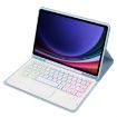 Samsung Galaxy Tab S9 Bluetooth Keyboard Leather Tablet Case - Ice Blue - 4