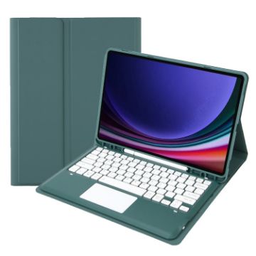 Samsung Galaxy Tab S9+ Bluetooth Keyboard Leather Case - Dark Green - 1
