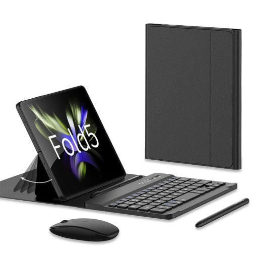 Samsung Galaxy Z Fold5 GKK Gear Bluetooth Keyboard + Pen + Mouse + Case Set - 1