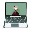 Samsung Galaxy Tab S9 FE Dark Green Bluetooth Keyboard Leather Case - 3