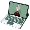Samsung Galaxy Tab S9 FE Dark Green Bluetooth Keyboard Leather Case - 4