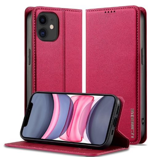 LC.IMEEKE L1 Series Red PU Phone Case for iPhone 12 mini/13 mini - 1