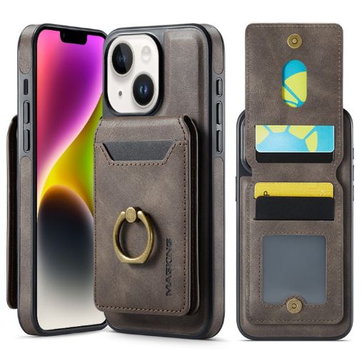 iPhone 14 Plus DG.MING K1 MagSafe Detachable Wallet RFID Back Cover Phone Case - 1