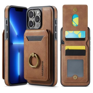 iPhone 13 Pro DG.MING K1 MagSafe Detachable Wallet RFID Back Cover Phone Case - 1
