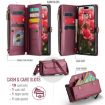 iPhone 16 Pro Max CaseMe C36 Red Zipper Wallet RFID Leather Case - 2