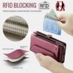 iPhone 16 Pro Max CaseMe C36 Red Zipper Wallet RFID Leather Case - 6
