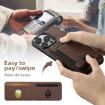 iPhone 15 Suteni H17 Cross Grain Leather MagSafe Wallet Case - Brown - 2