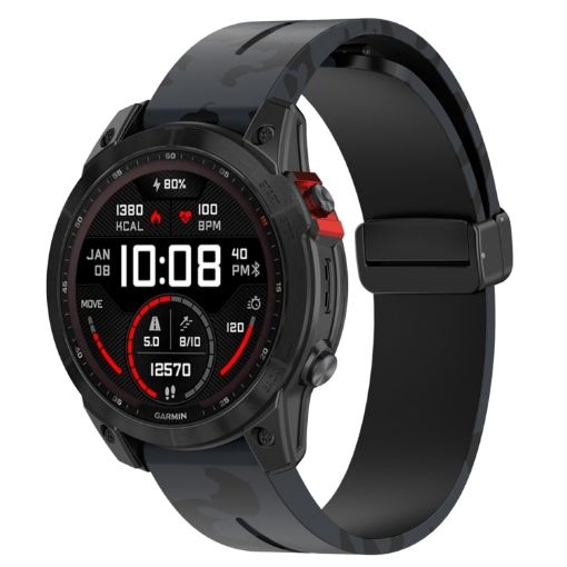 Garmin Fenix 7X Silicone Watch Band - Camouflage Grey - 1