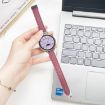 Garmin Venu SQ2 20mm Microfiber Leather Watch Band - Wine Red - 4