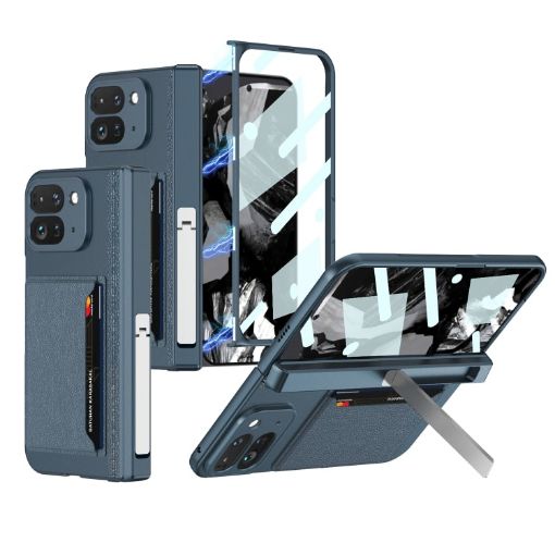 Google Pixel 9 Pro Fold GKK Phone Case with Holder - Navy Blue - 1