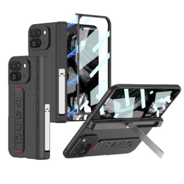 GKK Carbon Fiber Phone Case for Google Pixel 9 Pro Fold with Wrist Strap - 1