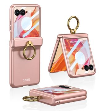 Motorola Razr 50 Ultra GKK Flip Case with Ring Holder - Pink - 1