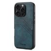 iPhone 16 Pro Max Denior D09 PU Dual Card Slot Back Cover Phone Case Blue - 1