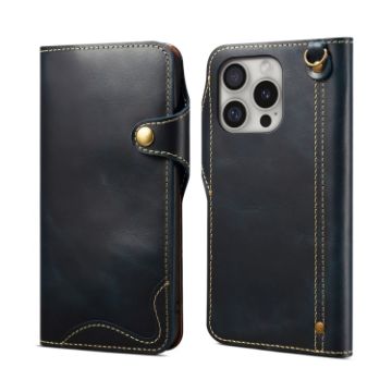 iPhone 16 Pro Max Denior B01 Leather Case Blue - 1