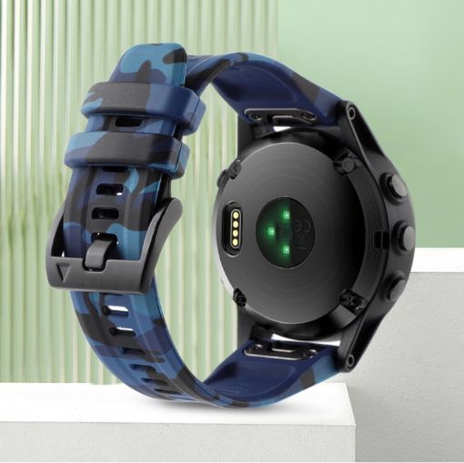 Garmin Fenix 8 MIP 51mm Camouflage 26mm Silicone Watch Band - Camouflage Blue - 1