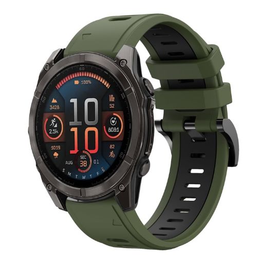 Garmin Fenix 8 AMOLED 51mm Sports Watch Band Army Green+Black - 1