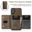 iPhone 16 DG.MING M2 Series 3-Fold Card Bag Wallet Leather Phone Case - 2