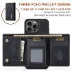 iPhone 16 Pro DG.MING M1 Series Wallet Leather Case - Black - 2