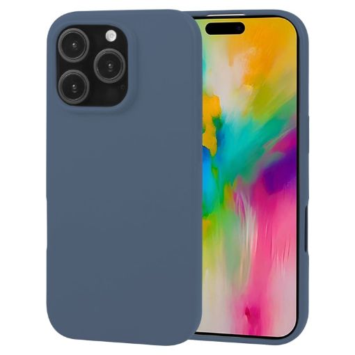 GOOSPERY Soft Feeling Liquid TPU Phone Case for iPhone 16 Pro Max - Dark Blue - 1