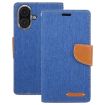 GOOSPERY CANVAS DIARY Fabric Texture Flip Leather Phone Case - Blue - 2