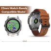 Garmin Epix Pro 47mm Leather Steel Buckle 22mm Watch Band - Light Brown - 6