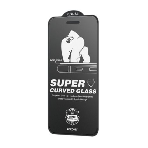 iPhone 16/15 WK WTP-094 King Kong 6D Curved Frosted Tempered Glass Film - 1