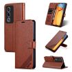 OPPO A3 Energy/A3x 5G Sheepskin Texture Flip Leather Phone Case - Brown - 1