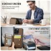 iPhone 16 Pro Max JEEHOOD J05 Business Magnetic Style RFID Leather Phone Case Brown - 6