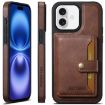 iPhone 16 Plus Suteni M1 Oil Wax MagSafe Detachable Horizontal Card Bag Phone Case - 1