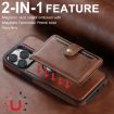 iPhone 16 Plus Suteni M1 Oil Wax MagSafe Detachable Horizontal Card Bag Phone Case - 3