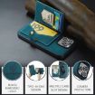iPhone 16 Pro Max JEEHOOD J01 Retro Magnetic Detachable Wallet Phone Case Blue - 6