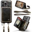 iPhone 16 Pro JEEHOOD C22 Zipper Wallet Leather Case - Coffee - 2