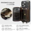 iPhone 16 Pro JEEHOOD C22 Zipper Wallet Leather Case - Coffee - 6