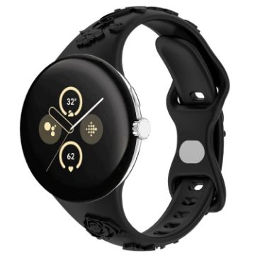 Google Pixel Watch 3 41mm Silicone Watch Band - Black - 1