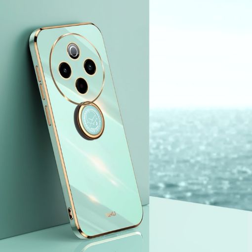 Vivo Y300 Pro Mint Green TPU Phone Case with Ring Holder - 1