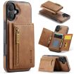 iPhone 16 Plus DG.MING M5 Series Zip RFID Multi Card Leather Case - 1