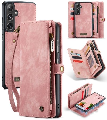 Samsung Galaxy S24 FE 5G CaseMe 008 Leather Phone Case (Pink) - 1