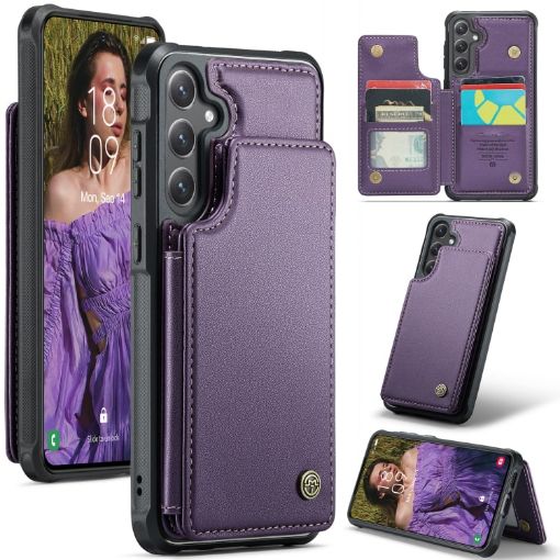 Samsung Galaxy S24 FE 5G CaseMe C22 Card Slots Holder RFID Anti-theft Phone Case - 1