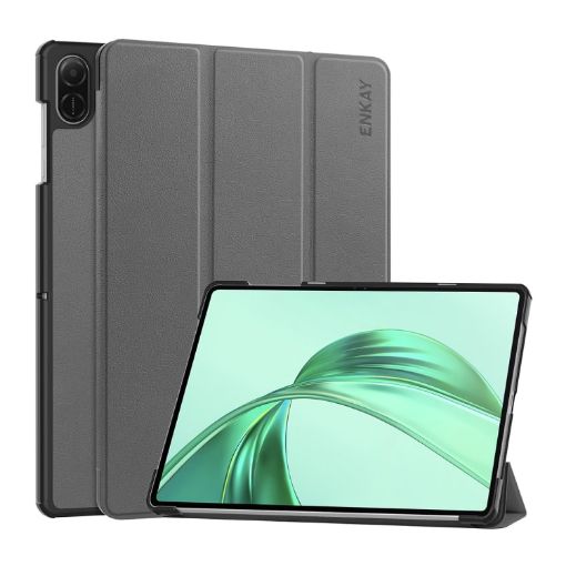 For Honor Pad X8a 11 ENKAY Tri-fold Leather Tablet Case (Grey) - 1
