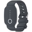 EmeTerm Grey Silicone Watch Band with Silver Buckle - 1