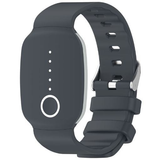EmeTerm Grey Silicone Watch Band with Silver Buckle - 1