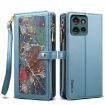 Motorola Moto G75 5G Blue Leather Case with Lanyard Zipper Wallet - 1