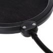 Double-layer Microphone Wind Screen Pop Filter Shield - Black - 4