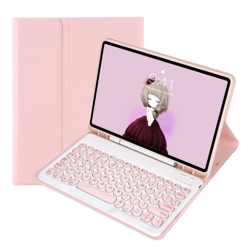 Pink Bluetooth Keyboard Leather Case for Samsung Galaxy Tab S8 11" & S7 11" - 1