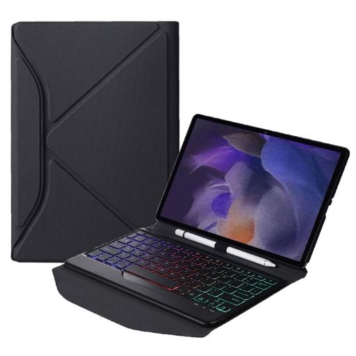 Samsung Galaxy Tab A8 2021 Bluetooth Keyboard Leather Case with Backlight - 1