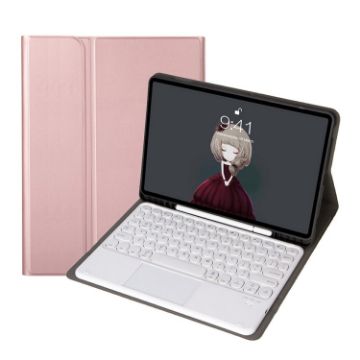 Samsung Galaxy Tab S8 & S7 11" Bluetooth Keyboard Leather Case - Rose Gold - 1