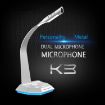 K3 Desktop Omnidirectional USB Dual Mic Condenser Microphone Silver - 4