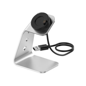 Aluminum Magnetic Charger Holder for Garmin - Fast Charging (Silver) - 1