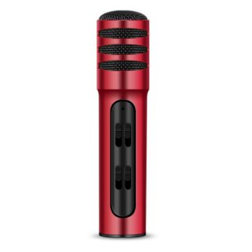 BGN-C7 Condenser Microphone Dual Mobile Phone Karaoke Live Singing Microphone (Red) - 1